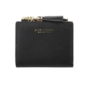 Korean Style Short Foldable Wallet for Women Tassel Pendant Coin Purse Fashionable Personality Student Money Clip PU Leather
