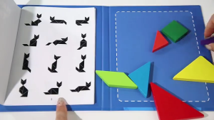 NIKO Magnetic Geometric Tangram Early Educational Toys Jigsaw Puzzle Wooden Toy Montessori Toys Board Game For Kids Gifts
