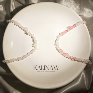 KALINAW Semi Precious Chipstone Choker Necklace I Rose Quartz I Cherry Quartz