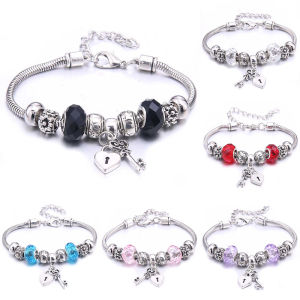 Charm Bracelet & Bangles Jewelry white butterfly Crown Beads Bracelets Brands Bracelets Fit Women Girl Friendship Gift