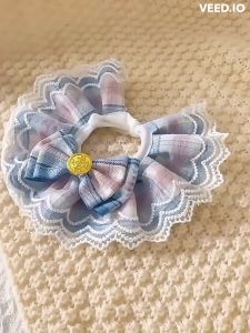 GATA Pet Fashion Lace Ribbon Collar Adjustable Elastic String Cat Napkin Neck Strap Scarf Kucing Kolar Rantai