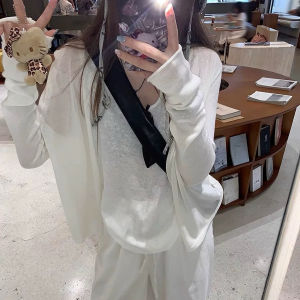 Gray Thin Long Sleeve Knitted Open Cardigan Womens Early Autumn Lazy Loose Air Conditioner Shirt Short Style Sun Protection Top