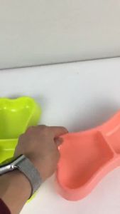 MEOW Bone Shape Candy Dual Pet Double Bowl Pet Feeder Bowl Cat Feeder Pet Feeder Bekas Makanan Kucing Pet Food Bowl