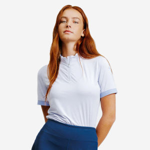 Decathlon Ladies Polo Shirt Breathable Short Sleeve Golf Equestrian Sport Slim Fit Quick Dry Competition Wear OVHR Spring 2024