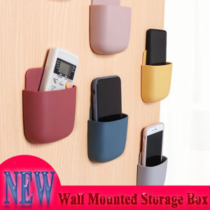 2Pcs Wall Mounted Storage Boxs Remote Control Storage Organizer Case for Air Conditioner TV Mobile Phone Plug Holder Stand Rack