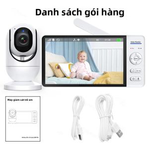 Máy Theo Dõi Trẻ Em Không Dây 7 Inch Với Âm Thanh Hai Chiều Tầm Nhìn Ban Đêm Pin 5000mAh Camera Video Di Động Để Bảo Vệ Trẻ Em Với Zoom 4X