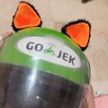 Buat Helm Telinga Kucing isi 2 Bulu korea sepasang kiri kanan harga murah berkualitas telinga kucing helm buat cewe lucu imut semua jenis helm tinggal pasang ada perekatnya. 