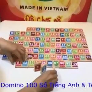 Đồ chơi Domino 100 số học toán tiếng anh bằng gỗ đồ chơi toán học domino 100 số tính học tiếng anh giáo dục cho bé