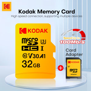 Kodak | Kodak Origial Micro SD Card U3 Class 10 High Speed up to 100MB/s TF Memory Card with Adapter - Available in 32GB 64GB 128G