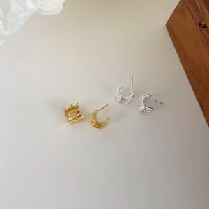 Nicedays🍒Anting Bahan Akrilik Modis/Anting Tiga Sederhana/Anting Wanita Temperamen COD