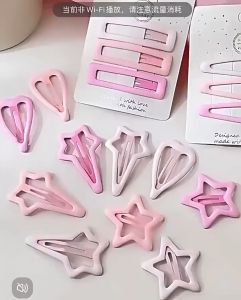 Jepit Rambut Jepitan Anak Korea Bentuk Lucu Isi 4 Warna Warni Pastel Poni Hair Pin Set Aksesoris Wanita HHG