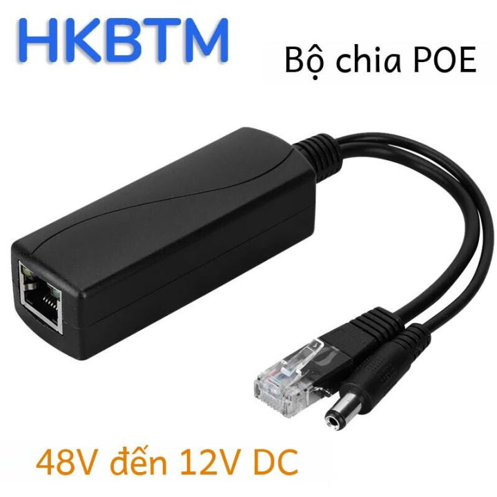 HKBTM 48V Sang 12V POE Cổng Kết Nối Bộ Chia Cáp Kim Phun Nguồn Điện Cho Huawei Hikvision - 2022 Mới Truyền & Cáp