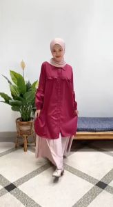 Tunik Anak Perempuan Cutetrik Zila AT-96 Motif Polos Lengan Panjang Katun
