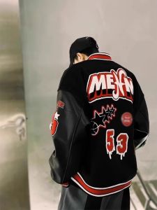 PAZHAOLANG | Plus Size 300 lbs American Street Style Baseball Jacket