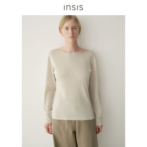 INSIS FEMME | Japanese Paper Yarn Off-Shoulder Simple Style Knit Top