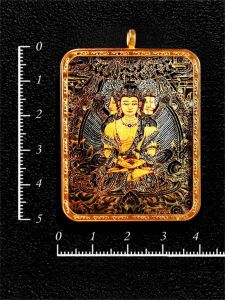 Hand-Painted Tibetan Thangka Pendant Vairocana Bhairava Gracious Wealthy Bodhisattva Solar Buddha Ethnic Style Fashion Jewelry