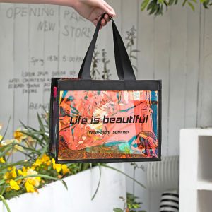 FUSHIXIONG | Dry-Wet Separation Large Capacity Waterproof Colorful Transparent Jelly Beach Bag