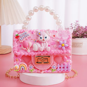 DIY Handmade Cream Glue Material Bag Jelly Handbag Crossbody Bag Little Girl Jewelry Handbag Birthday Gift