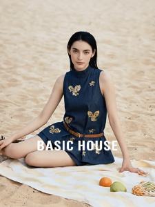 Basic House | Collar Embroidered Sleeveless Shirt Set