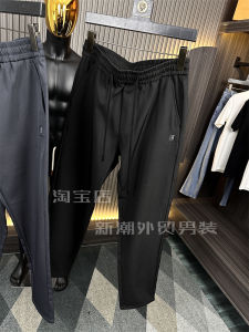 Nylon Blend Mens Sporty Casual Pants Elastic Waist Loose Fit Long Trousers Pure Color Autumn Fashion Comfortable Stretchy