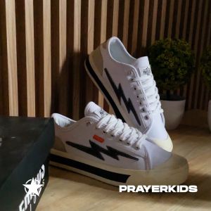 Prayerkids Volt Reflective White Sepatu Sneakers Pria Wanita Sepatu Kanvas Unisex Untuk Segala Kesempatan Sepatu Lace-Up Bahan Pu - Lazada