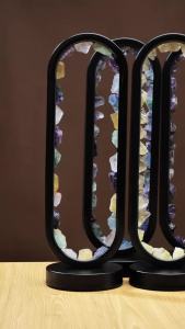 1PC Natural Amethyst Cluster Oval Night Light USB LED Crystal Lamp for Bedroom Bedside Ambient Light