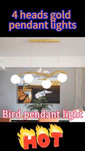Luxury Minimalist Art Style LED Bird Pendant Lamp Hotel Casino Dining Room Bar Counter Personalized Chandelier Light