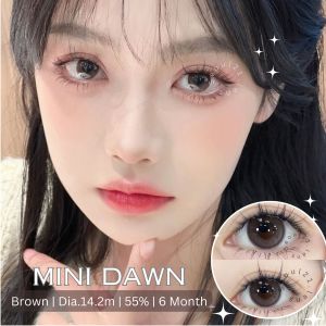 Softlens Mini Dawn Brown Grey Kitty Kawaii Normal Minus (0.00 s.d -10.00) Softlen Minus Tinggi  Made in Korea Contact Lens Eye Bulanan