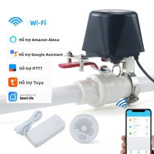 Van Gas Thông Minh Tuya WIFI 1/2 3/4 1 Điều Khiển Tưới Tiêu Hẹn Giờ Tắt Nước/ngăn Chặn Nước/ngăn Chặn Khí Gas Với Cảm Biến Nước/khí Gas Tương Thích Với Alexa Và Google Home