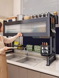 MEICHUWUYU | Dustproof Washbasin Suitable Bowl and Dish Rack