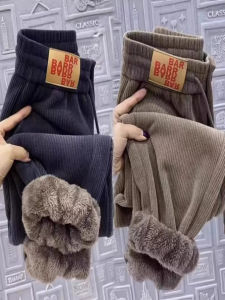 Thickened Fleece Harlan Pants Womens Autumn Winter plus Size Warm Loose Slim High Waist Casual Long Trousers