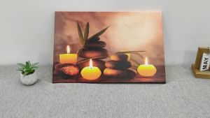 Modern Luxury Chinese Feng Shui Golden Deer Money Tree Canvas Painting Abstract Zen Stone Posters and Prints Wall Art Painting Suitable for Porch Home Bedroom Living Room Decor 1PCS Wooden Inner Framed or Frameless (or Black Aluminum Alloy Framed)