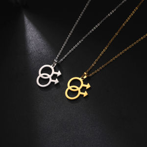 Cazador Fashion Gay Lesbian Symbol Pendant Necklaces Stainless Steel Chain New Jewelry for Women Men Birthday Party Gift 2024