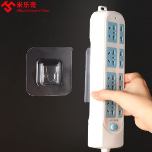 Detachable Self-Adhesive Wall Mountable Child-Mother Buckle Hook for Mobile Extension Cord Organizer Plastic Adhesive Hooks