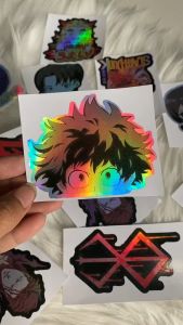 Stiker Hologram Izuku Midoriya ukuran 8 cm