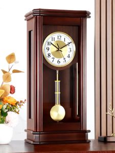 Hense | Solid Wood Music Chiming Square Clock Table Clock