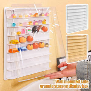 Wall Mounted Mini Figure Doll Display Cabinet Dustproof Small Toys Storage Box Living Room Decorative Rack