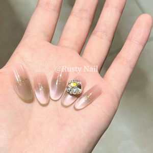 Nhựa Giả Móng Tay Thủ Công Trong Suốt Mùa Hè Màu Xanh Lá Cây Mắt Mèo Chất Lượng Cao Trang Trí Đá Pha Lê Trang Trí Móng Tay