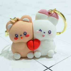 .Cartoon Panda Bubu Dudu Magnetic Keychain Cute Backpack Pendant with Toy Figures Couple Accessories Ideal Fantasy Themed Gift