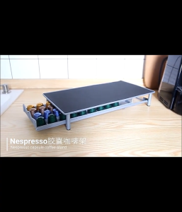 【การจัดส่งท้องถิ่น】Vogvigo ชั้นวางลิ้นชักเก็บถุงชาลิ้นชักเก็บของมีฐานเรียบกันลมที่มีเครื่องชงกาแฟกล่องเก็บของบาร์ชั้นโชว์กาแฟแคปซูล