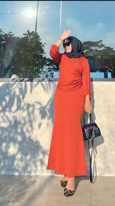 Inara Mermaid Dress Knit Viral Terbaru 2023 Drees Wanita Muslimah ...