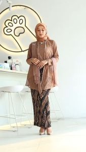 Setelan Kebaya Tunik Selendang Kutubaru Payet - Outfit Kekinian untuk Pesta