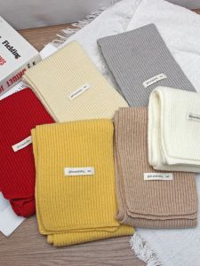 Knitting Scarf Female Winter Heattech K-style Easiest for Match Pure Color Comfort Soft Scarf Student Wool Male Couple Fashion