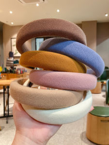 Rachel Momo Same Style Sponge High Skull Top Headband Female Fall and Winter Retro French Hong Kong Style Face Wash Hair Band Hairpin Hair Tie