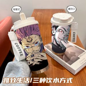 แก้วน้ำสแตนเลสระบายความร้อนได้ดีสำหรับนักเรียน แก้วน้ำดื่มแบบสองด้าน แก้วน้ำดื่มแบบมีขวดน้ำพร้อมที่จับ