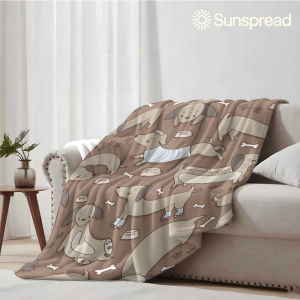 Beast Kingdom | Cute Dachshund Soft Warm Flannel Blanket Lightweight Cozy Christmas Halloween Home Decor Room