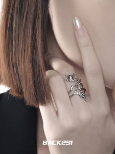 2024 Dragon Year New Chinese Style Dragon Ring Womens Unique Design High-End Feeling Adjustable Open-ended Zodiac Jewelry
