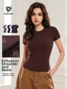 COSLEAF | Short Sleeve Sport T-Shirt Slim Fit Summer Top