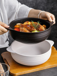 Bát Đựng Súp Bằng Gốm Sứ Kiểu Nhật Chống Bỏng Kích Thước Lớn Dùng Trong Gia Đình Đựng Mì Đựng Cá Chua Hai Tai Cảm Giác Sang Trọng