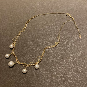 Elegant Retro Pearl Lockbone Chain Necklace Versatile Personality Design Fresh out Fashion Jewelry for Women Alloy Gemstone